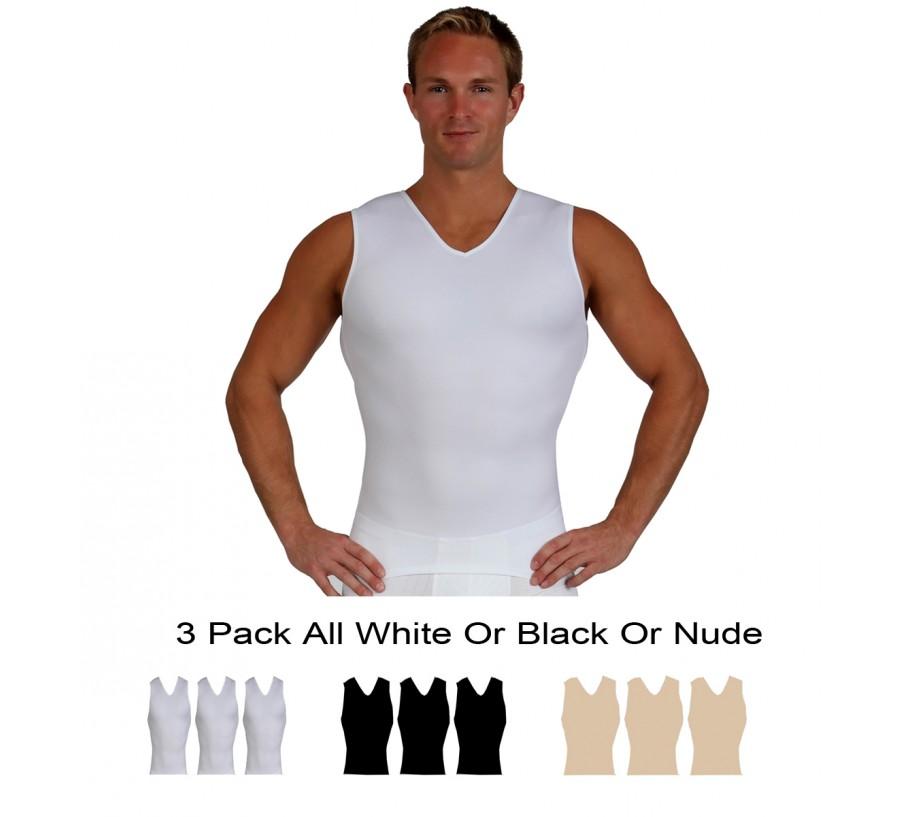 Instaslim Insta Slim Men's 3 Pack Compression Muscle Tank T-Shirts