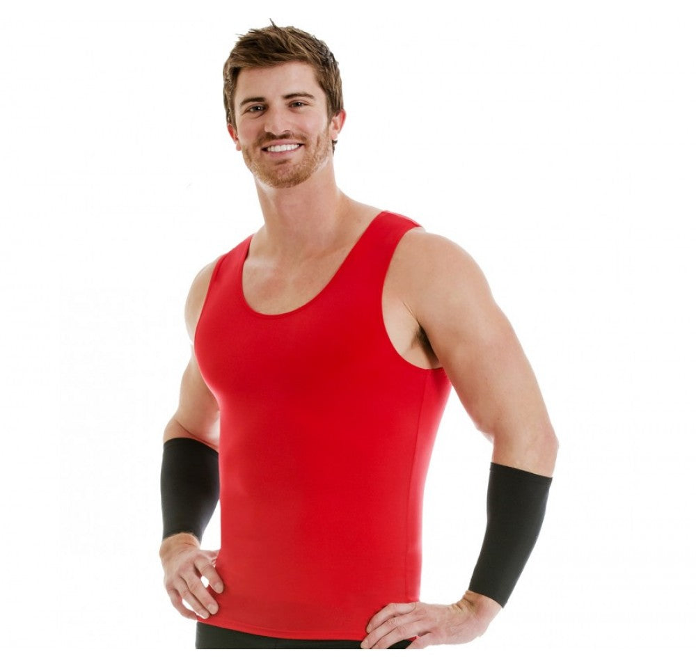 Men's Insta Slim MS00V1 Compression Muscle Tank w/Velcro Shoulder Straps  (Black M) 